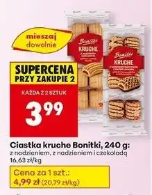 Biedronka Ciasteczka kruche z nadzieniem owocowym i polewą kakaową Bonitki oferta