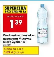 Biedronka Woda lekko gazowana Muszyna Skarb Życia oferta