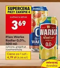 Biedronka Piwo Warka Radler Grapefruit-Pomarańcz 0% oferta