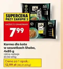 Biedronka Karma dla kota wybór smaków w sosie Sheba Kitten oferta