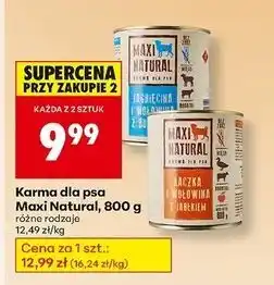 Biedronka Karma dla psa kaczka i wołowina z jabłkiem Maxi Natural oferta