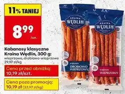 Biedronka Kabanosy klasyczne drobiowe-wieprzowe Kraina Wędlin oferta