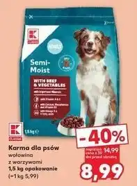 Kaufland Karma dla psa premium junior z wołowiną K-Classic oferta