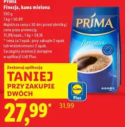 Lidl Kawa Prima Finezja kawa mielona 550g oferta