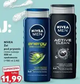 Kaufland Żel pod prysznic energy do ciała, twarzy i włosów Nivea Men oferta