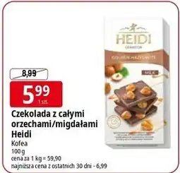 E.Leclerc Czekolada mleczna z warstwą migdałów Heidi oferta