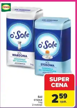 Carrefour Sól stołowa jodowana O'sole oferta