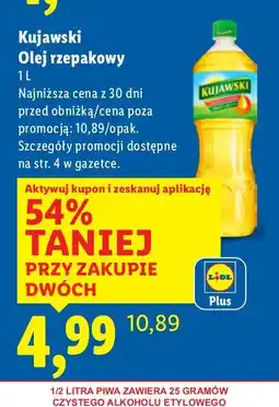 Lidl Olej rzepakowy Kujawski 2L oferta