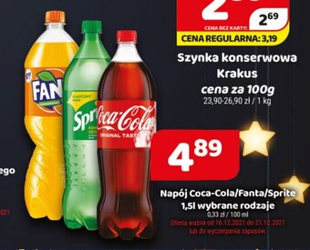 Delfin Napój Coca-Cola, Fanta, Sprite 1,5l oferta