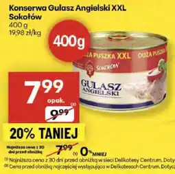 Delikatesy Centrum Konserwa gulasz angielski XXL Sokołów 400g oferta