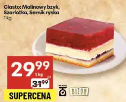 Delikatesy Centrum Ciasto: Malinowy bzyk, Szarlotka, Sernik ryska 1kg Bizon oferta