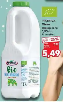 Kaufland PIĄTNICA Mleko ekologiczne 3,9% tł. 1 l butelka oferta