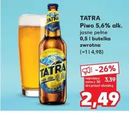 Kaufland TATRA Piwo 5,6% alk. jasne pełne 0,5 l butelka zwrotna oferta