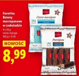Lidl Batony marcepanowe słony karmel w czekoladzie Favorina oferta