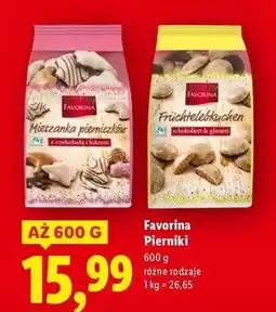 Lidl Pierniki mix w różnych kształtach i polewach Favorina oferta
