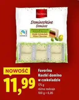Lidl Kostki domino biała czekolada i pistacje Favorina oferta