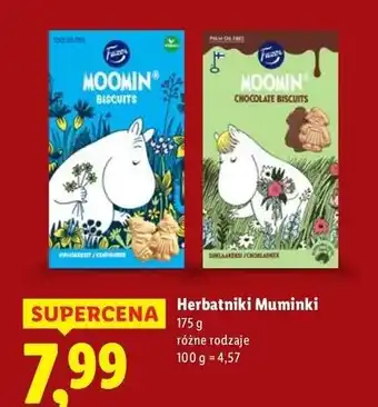 Lidl Herbatniki czekoladowe muminki Fazer oferta