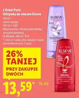 Lidl Odżywka do włosów L'oreal Elseve Color-Vive oferta