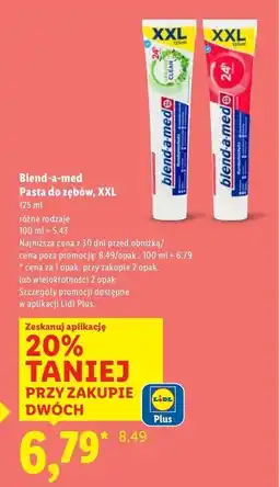 Lidl Pasta do zębów 24h Blend-A-Med oferta