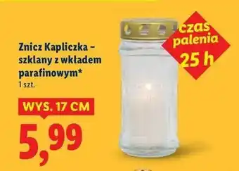 Lidl Znicz kapliczka z wkładem parafinowym 17 cm oferta