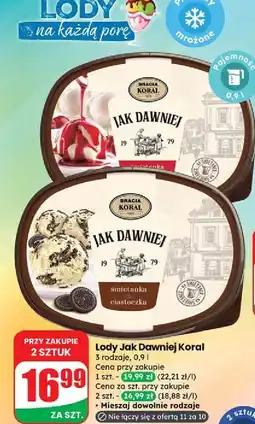 Dino Lody biszkoptowe z ciasteczkami i sosem truskawkowym Bracia Koral Jak Dawniej oferta