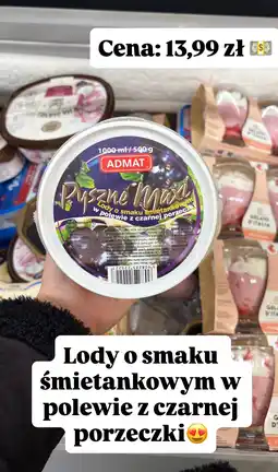 Dino Lody o smaku śmietankowym w polewie z czarnej porzeczki 1000ml/500g ADMAT oferta