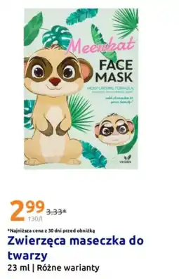 Action Zwierzęca maseczka do twarzy oferta
