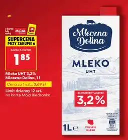 Biedronka Mleko UHT 3.2% Mleczna Dolina oferta