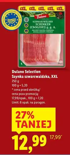 Lidl Szynka szwarcwaldzka, XXL Dulano Selection oferta