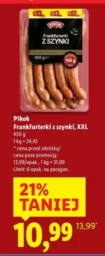Lidl Frankfurterki z szynki, XXL Pikok oferta