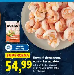 Lidl Krewetki blanszowane, obrane, bez ogonków Norso oferta