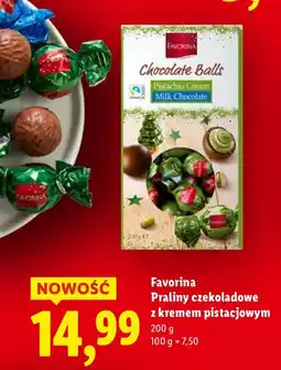 Lidl Praliny czekoladowe z kremem pistacjowym Favorina oferta