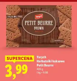 Lidl Herbatniki Petit Beurre kakaowe Yarych oferta