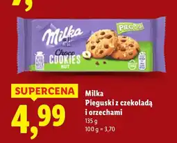 Lidl Ciastka Milka Pieguski z czekoladą i orzechami oferta