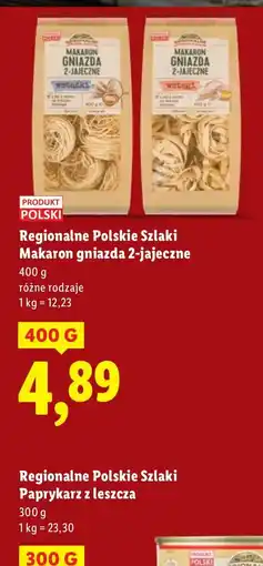 Lidl Makaron gniazda 2-jajeczne wstążki Regionalne Polskie Szlaki oferta