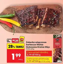 Biedronka Żeberka wieprzowe barbecue Wolno Gotowane Kraina Mięs oferta