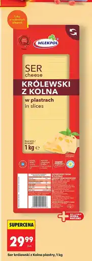 Biedronka Ser królewski z Kolna plastry Mlekpol oferta
