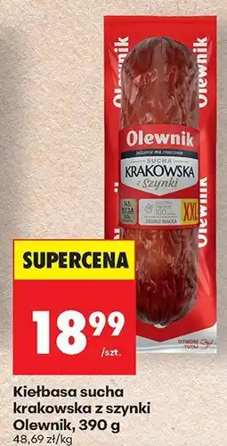Biedronka Kiełbasa sucha krakowska z szynki Olewnik 390g oferta