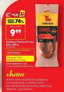 Biedronka Kiełbasa Chorizo El Toro Rojo 280 g oferta