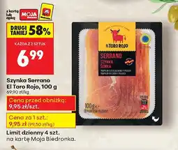 Biedronka Szynka Serrano El Toro Rojo 100 g oferta
