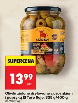 Biedronka Oliwki zielone drylowane z czosnkiem i papryką El Toro Rojo oferta