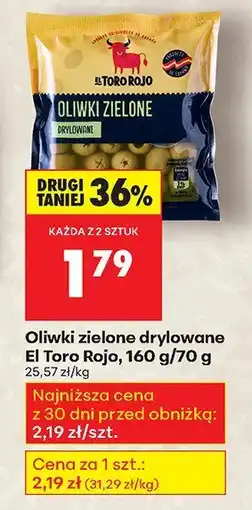 Biedronka Oliwki zielone drylowane El Toro Rojo, 160 g/70 g oferta