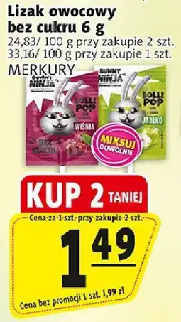 Prim Market Lizak owocowy bez cukru 6g Merkury oferta