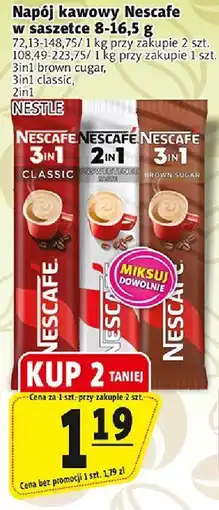 Prim Market Napój kawowy Nescafe w saszetce 8-16,5 g 2in1 classic, 3in1 classic Nestle oferta
