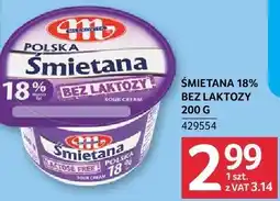 Selgros Śmietana 18% bez laktozy 200g Mlekovita oferta