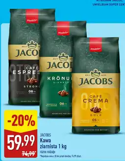 ALDI Kawa ziarnista Jacobs 1 kg cafe espresso oferta