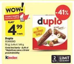 Intermarche Wafel z nadzieniem orzechowym w czekoladzie Ferrero Duplo oferta