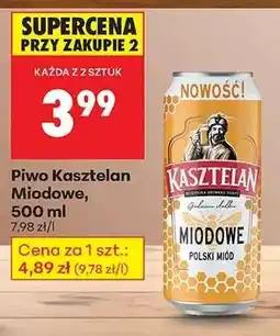 Biedronka Piwo Kasztelan Miodowe, 500 ml oferta