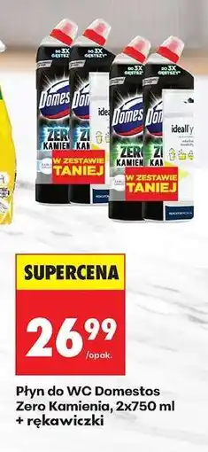 Biedronka Płyn do WC Domestos Zero Kamienia, 2x750 ml + rękawiczki oferta