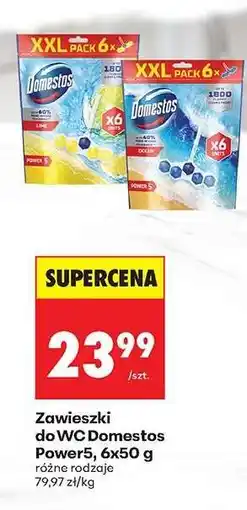 Biedronka Zawieszki do WC Domestos Power5, 6x50 g oferta